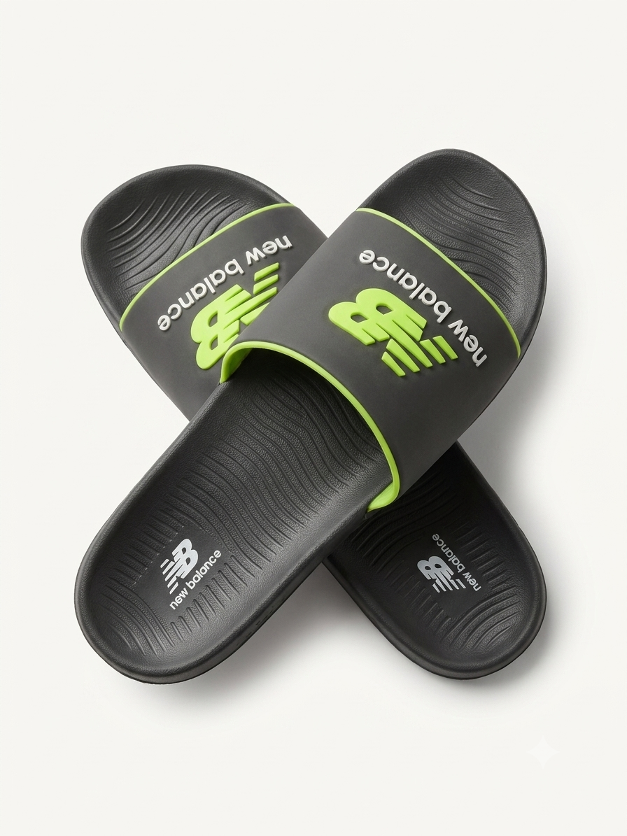 Men's Comfort Slides – Black & Green