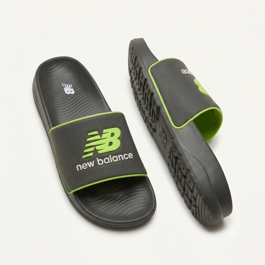 Men's Comfort Slides – Black & Green
